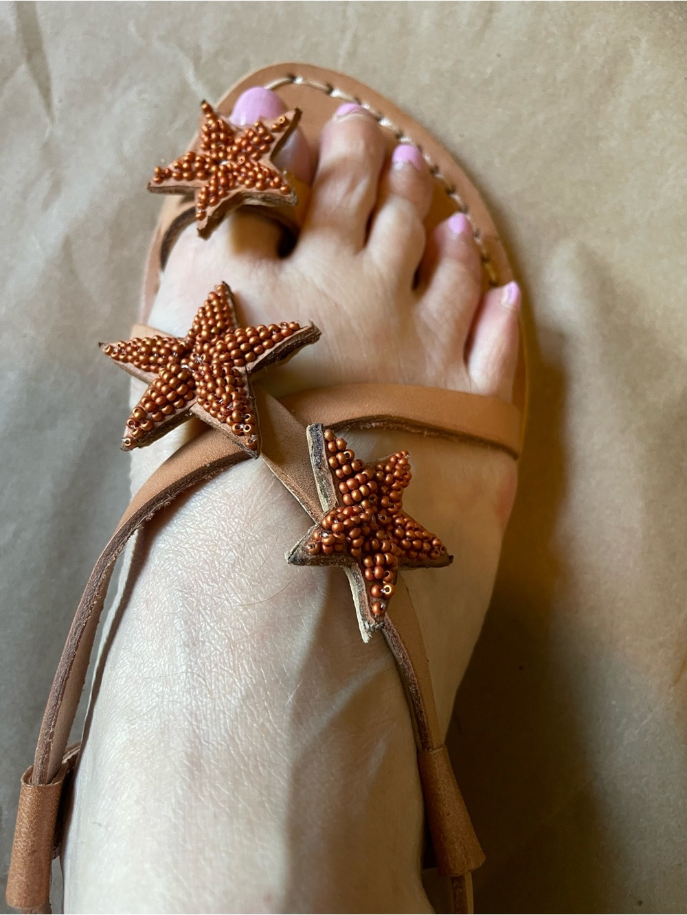 NWT Laidback London Rust Star Embellished Sandals - Picture 5 of 10